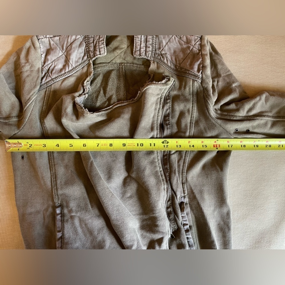 Free People Shrunken Moto jacket; moss green - Picture 9 of 9